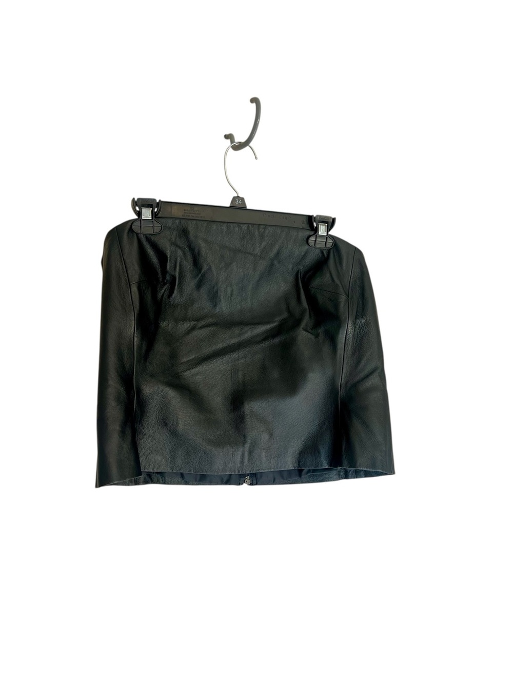 Vintage 90s Y2K Newport News Black Genuine Leather Strapless Tube Top Bustier 18 - Picture 3 of 9